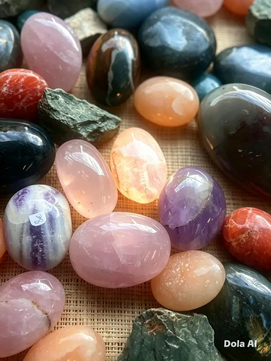 Pierres polies quartz rose