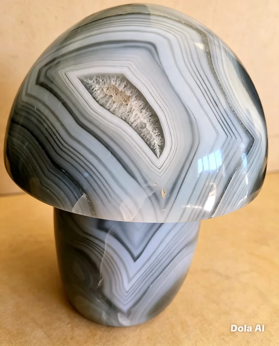 Champignon en agate grise