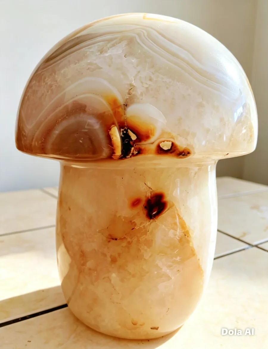 Champignon en pierre beige